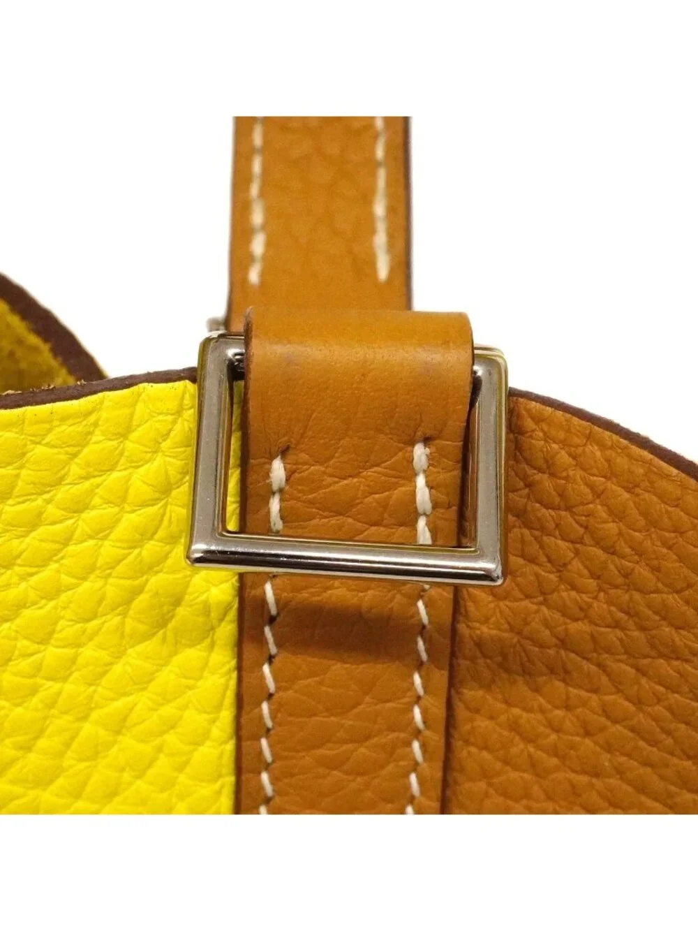 Hermes Handbag Picotin Lock PM Kazak Taurillon Clemence Sesame Lime Silver